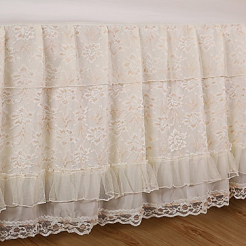 Princess Lace Bedspread Bed Skirt Mattress Dust Protection Cover Bedding Set