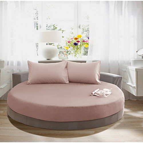 Round Bedsheet Diameter 2m or 2.2meter +2Pcs Pillowcases 100 Cotton Mattress Cover/Case