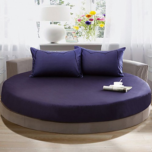 Round Bedsheet Diameter 2m or 2.2meter +2Pcs Pillowcases 100 Cotton Mattress Cover/Case