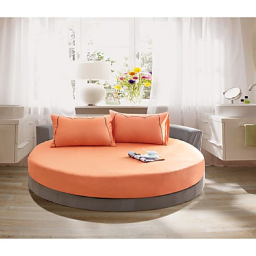 Round Bedsheet Diameter 2m or 2.2meter +2Pcs Pillowcases 100 Cotton Mattress Cover/Case